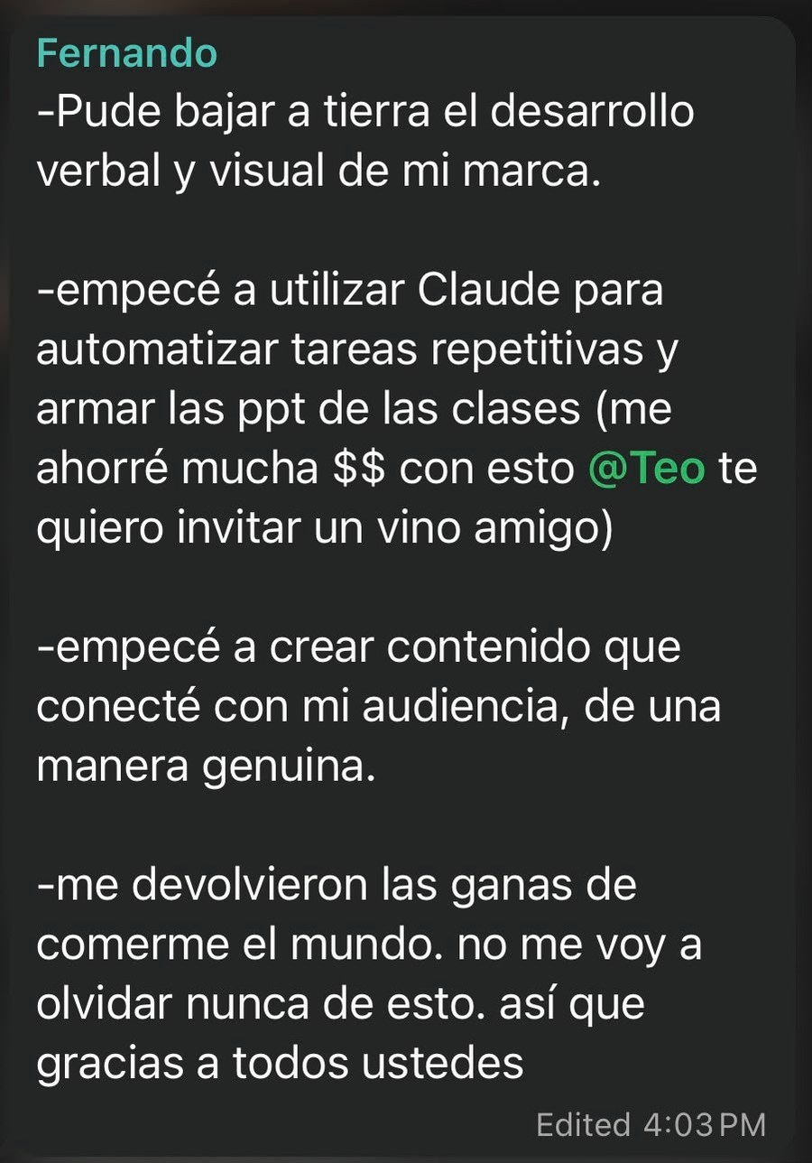 Testimonio de la comunidad sobre Operaciones